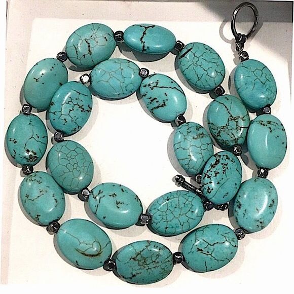 VINTAGE Turquoise and Sterling Silver Strung Necklace - Picture 6 of 6